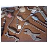 assortment of vintage carpentry and woodworking tools