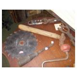 assortment of vintage carpentry and woodworking tools