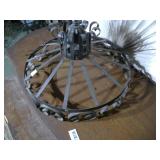 black wrought iron  chandelier frame.