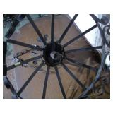 black wrought iron  chandelier frame.