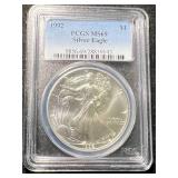 1992 AMERICAN SILVER EAGLE PCGS MS69