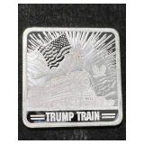 1 TROY OZ .999 FINE SILVER TRUMP TRAIN BAR