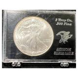 2000 AMERICAN SILVER EAGLE 1 TROY OZ .999 FINE SILVER IN CASE