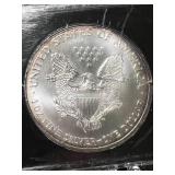 2000 AMERICAN SILVER EAGLE 1 TROY OZ .999 FINE SILVER IN CASE