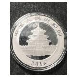 2016 CHINESE PANDA 1 TROY OZ .999 FINE SILVER IN AIRTITE
