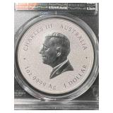 2025 AUSTRALIAN YEAR OF THE SNAKE SILVER ROUND PCGS MS70