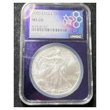 2005 AMERICAN SILVER EAGLE NGC MS69