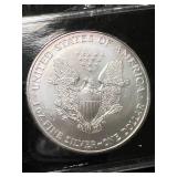 1997 AMERICAN SILVER EAGLE 1 TROY OZ .999 FINE SILVER IN CASE