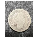 1914 US BARBER DIME