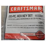 Lot of (2) Craftsman® Hex Key Set 20pc - SAE and Metric (in original packaging) with Assorted Socket Nutdrivers