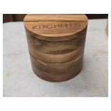 Kitchen HQ Double Layer Acacia Salt Box with Swivel Lid