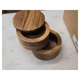 Kitchen HQ Double Layer Acacia Salt Box with Swivel Lid
