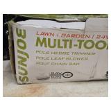 Snow Joe® Sunjoe 24V Lawn + Garden Multi-Tool Pole Hedge Trimmer/Blower/Chain Saw 24V-GTS4004-XT (in original packaging)