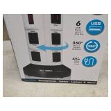 Bell & Howell Spin Power 360-degree Power Tower - 8 outlet / 6 USB / 45" Plug (in original packaging)