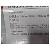 Gift Bag And Gift Tag Set with Inserted Drawstring Ribbon 58-piece