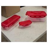 Lot of (3) Lock n Lock® Plastic Storage Containers - Egg Holder, Butter Dish, Large Rectangle