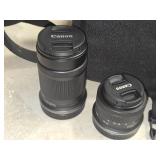 Canon EOS R100 Camera with Camera Shoulder Bag, Canon 55-210 Lens, Canon 18-45 Lens, Memory Card, Battery and Charger