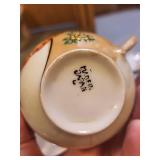 Japanese Hand-Painted Porcelain Tea Set with Floral Pattern