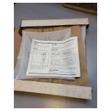 Set of 3 Vintage Square Glass Ceiling Light Covers with Hardware