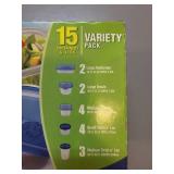 Ziploc 15-Piece Variety Pack with Extra Glass Containers