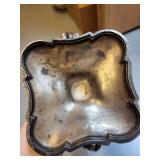 Vintage Silver-Plated 3-Arm Candelabra with Ornate Floral Base