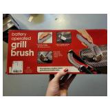 Grill Accessory Set with Battery Operated Grill Brush, Skewers, and Aluminum Foil