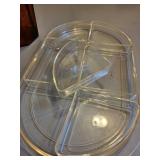 Vintage Barware Set with Ice Bucket, Amber Tumblers, Serving Tray, and Waste Bin