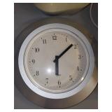 Household Utility Lot: Wall Clock, Watering Can, ReadiVac Power Brush Vac, Garden Kneeler, and Work Glove