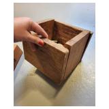 Wooden Box with Macanudo Mark, Drawer, and Poker Chips Set