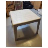 White Plastic Patio Side Table, 16x20 Inches