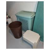 Household Utility Set: Ironing Board, Laundry Hamper, Step Stool, Wastebasket