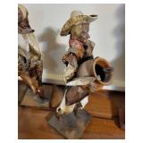 Pair of Vintage Artisan Figures with Basket and Pot