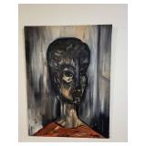 Vintage Abstract Portrait Oil Painting Signed Denny 1952