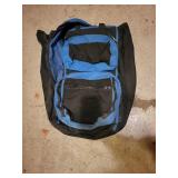 Black and Blue Backpacking Pack Duffle with Multiple Zippered Pockets