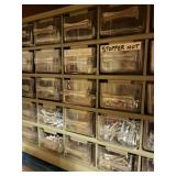 Lot of 4 Hardware Storage Cabinets with Assorted Fasteners and Parts