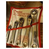 Hand Tool Set with Ratcheting Box Wrenches, Socket Set, and Multi-Purpose Hammer