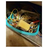 Assorted Hardware and Electrical Parts Lot with Organizer Bins