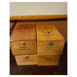 Set of 4 La Fontana Vintage Wooden Cigar Boxes