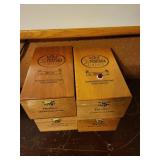 Set of 4 La Fontana Vintage Wooden Cigar Boxes