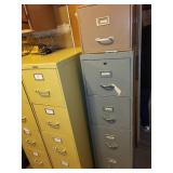 Set of 3 Metal File Cabinets with Contents
