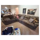 Large Plush Sectional Sofa with Recliner Seats and Cushions