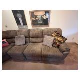 Large Plush Sectional Sofa with Recliner Seats and Cushions