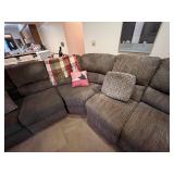 Large Plush Sectional Sofa with Recliner Seats and Cushions