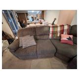 Large Plush Sectional Sofa with Recliner Seats and Cushions