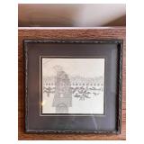 Framed Pointillism Art Print Great Northern Market 14.5 x 14.5 Inches