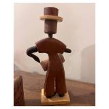 Lot of 3 Collectible Art Pieces: Wolf Original Soapstone, Amethyst Mine Panorama, and Cuba Drummer Sculpture