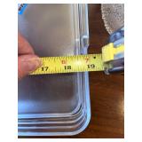 Set of 3 Lucite Serving Trays with Fish Print and Ice Bucket