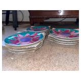 Set of 12 Department 56 Flower Porcelain Plates 8-Inch