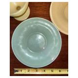 Vintage Pastel Glass Dessert Set with Plates and Sherbets