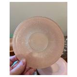 Vintage Pastel Glass Dessert Set with Plates and Sherbets